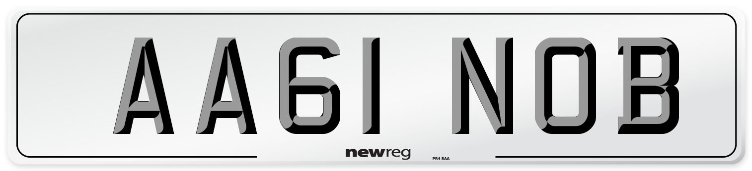 AA61 NOB Number Plate from New Reg